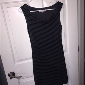 Loft gray with black stripes dress